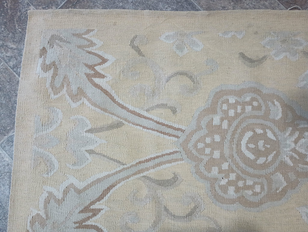 9.2 x 12.6 Flat Weave French Aubusson Handmade Rug #F-6310