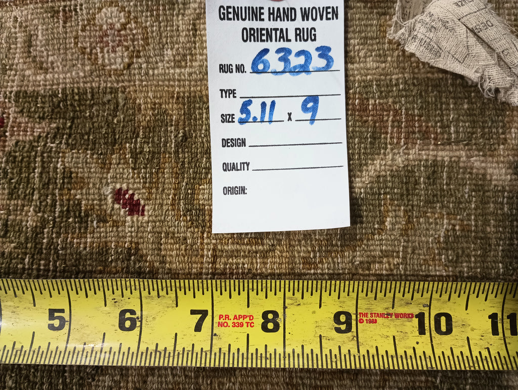 6 x 9 Quality New Handmade Rug GREEN OLIVE Natural Wool #F-6323