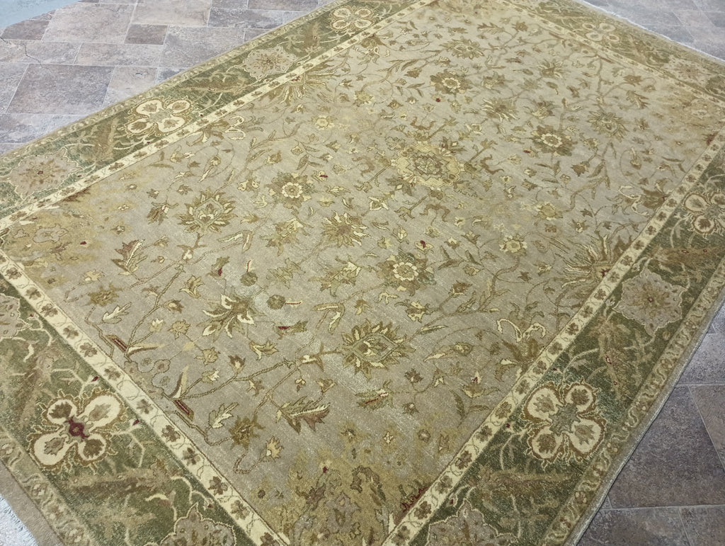 6 x 9 Quality New Handmade Rug GREEN OLIVE Natural Wool #F-6323