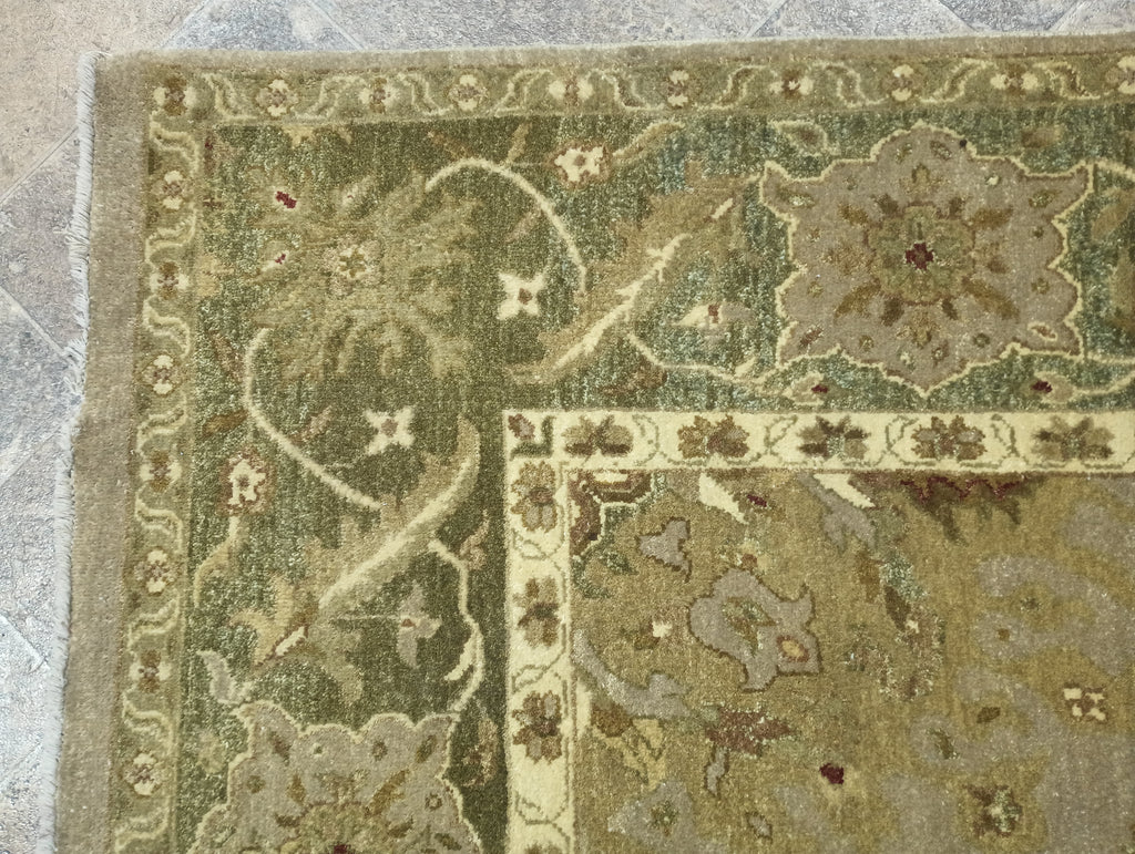 6 x 9 Quality New Handmade Rug GREEN OLIVE Natural Wool #F-6323