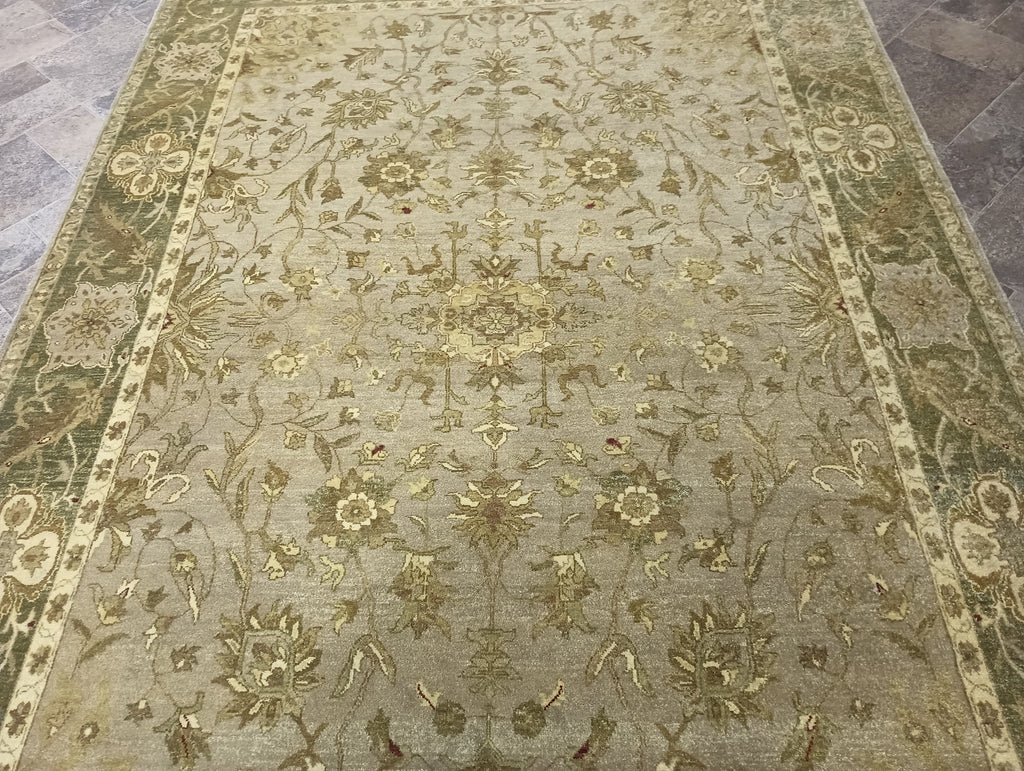 6 x 9 Quality New Handmade Rug GREEN OLIVE Natural Wool #F-6323