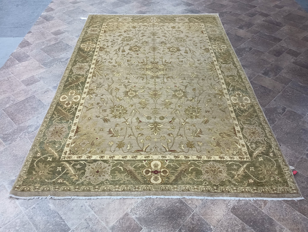 6 x 9 Quality New Handmade Rug GREEN OLIVE Natural Wool #F-6323