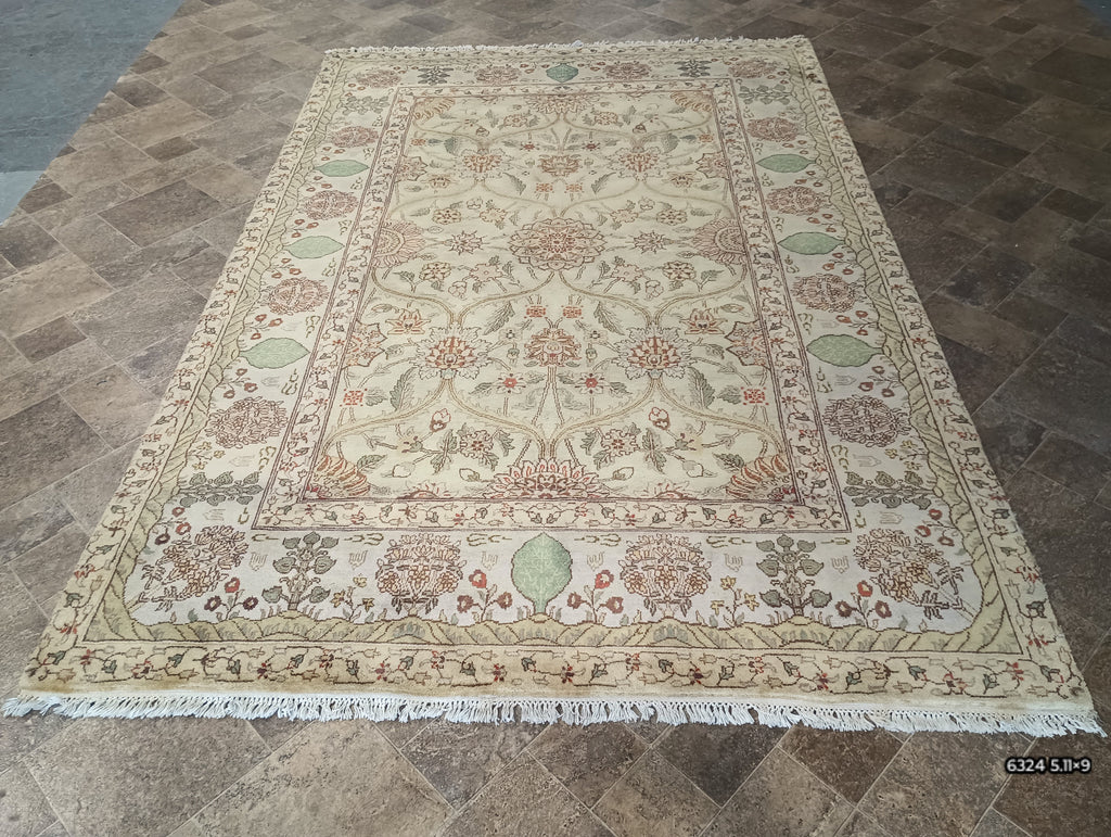 6 x 9 Light Mint Green Jaipour Quality Wool Rug #F-6324