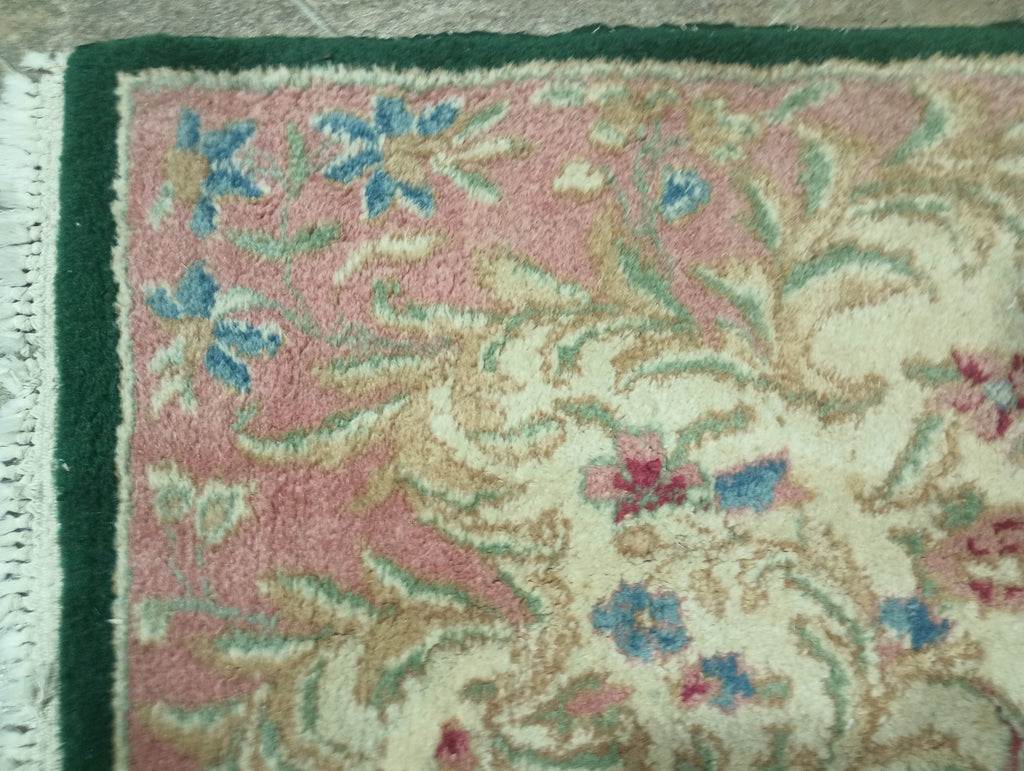 9.10 x 17.0 Authentic Persian Kerman Rug Emerald GREEN #F-6349