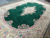 Load image into Gallery viewer, 9.10 x 17.0 Authentic Persian Kerman Rug Emerald GREEN #F-6349
