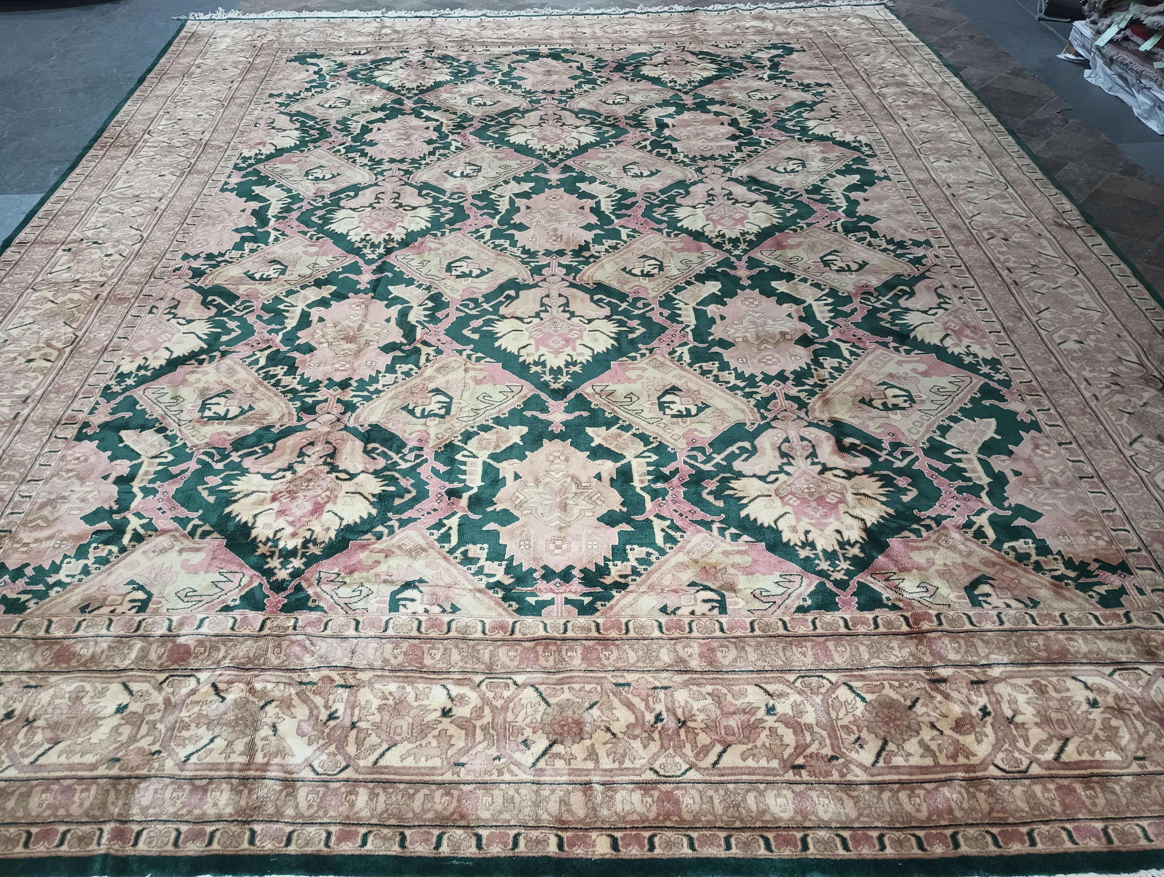 Azari Rugs 12' x 15' Emerald GREEN Turkish Azari Rug #F-6350 | www.bestrugplace ...