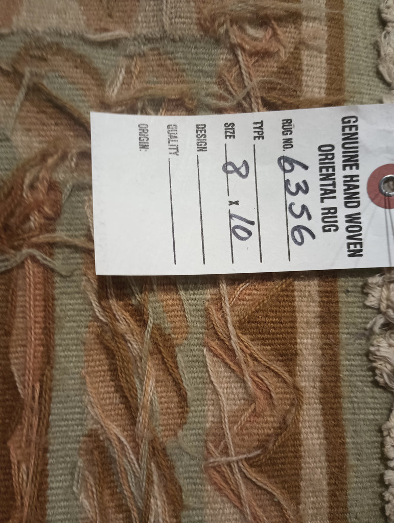 8 x 10 French Aubusson Flat Weave Light Green #F-6356