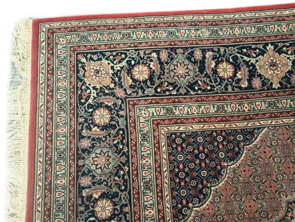 5.2 x 8 Wool and Silk Mahi Tabriz High Quality Rug Copper #F-6360