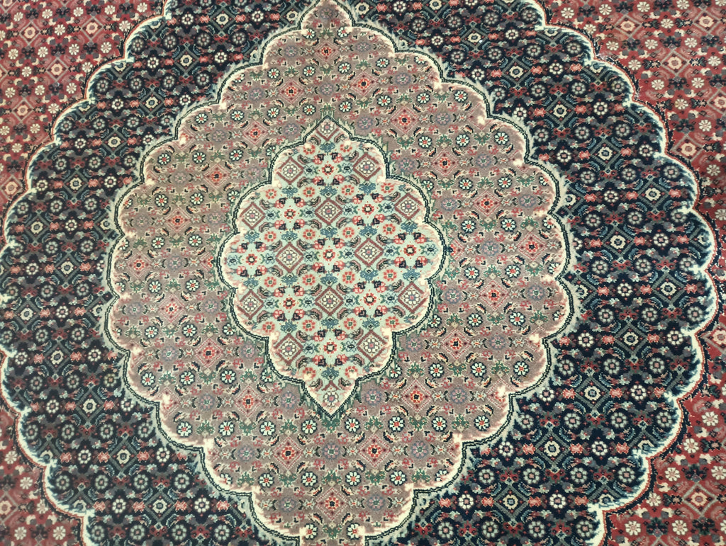 5.2 x 8 Wool and Silk Mahi Tabriz High Quality Rug Copper #F-6360