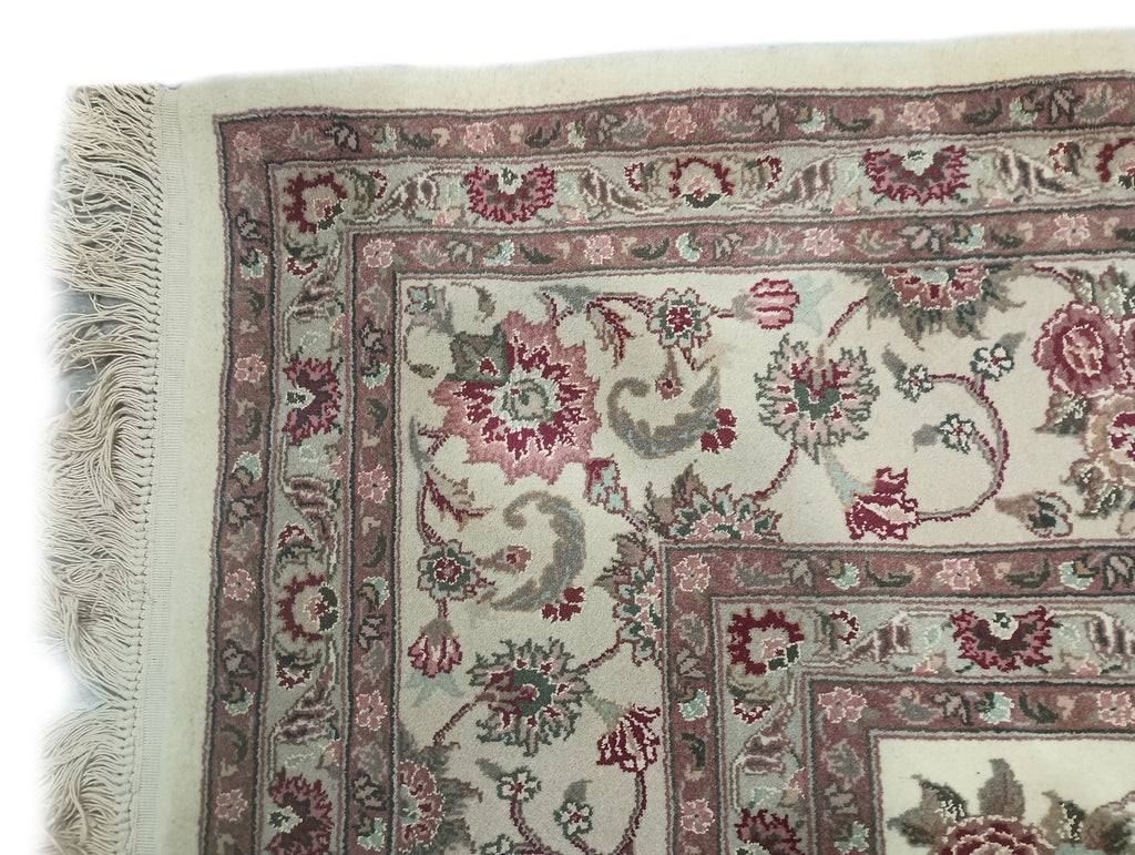 8.6 x 11.10 Tabriz Wool And Silk Handmade Rug Fancy Carpet #F-6373