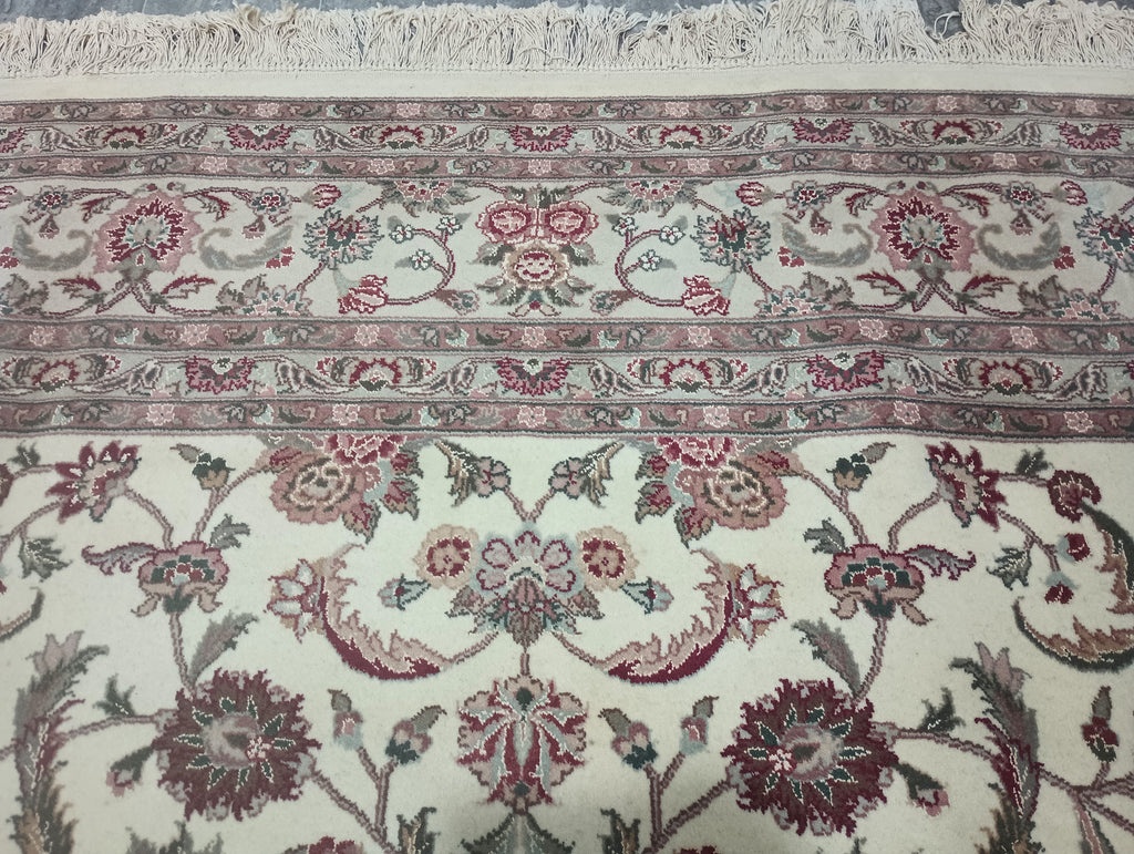 8.6 x 11.10 Tabriz Wool And Silk Handmade Rug Fancy Carpet #F-6373