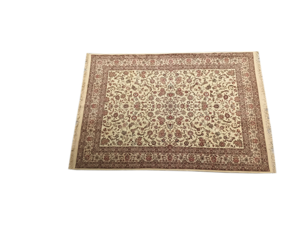 8.6 x 11.10 Tabriz Wool And Silk Handmade Rug Fancy Carpet #F-6373