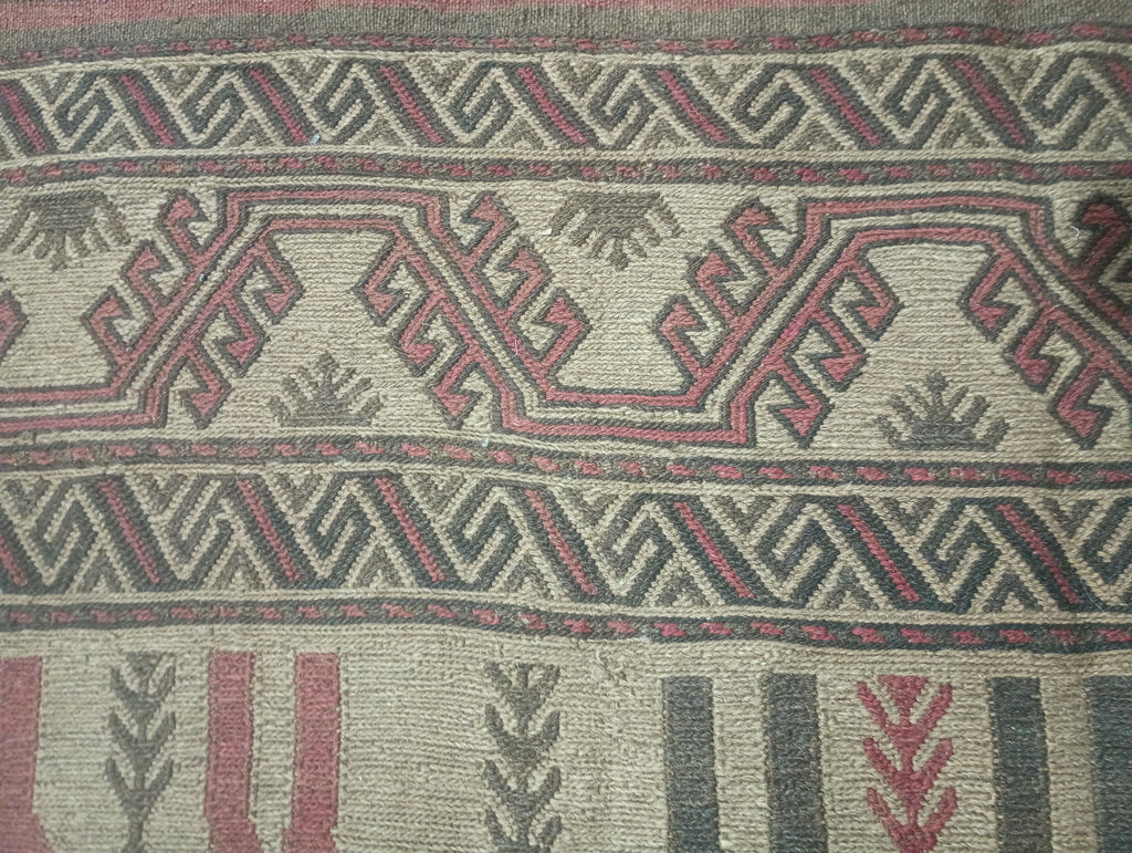 6.2 x 9.8 Afghan Tribal Wool Kilim Rug ANIMAL MOTIF #F-6383