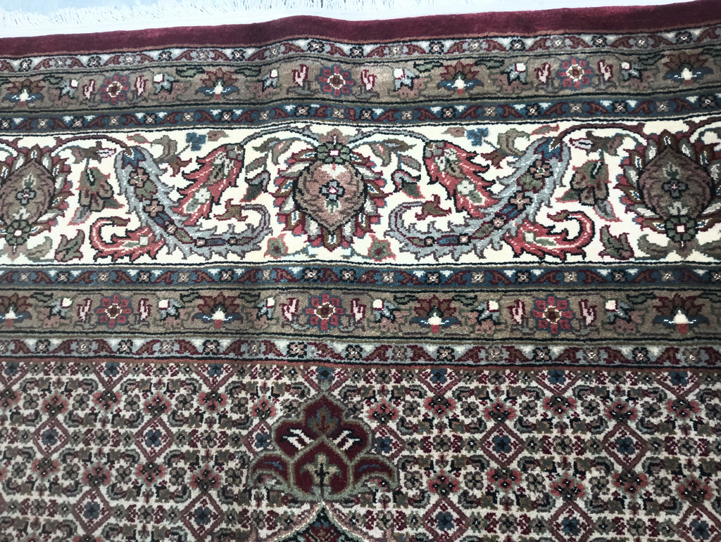 8.3 x 11 NEW Handmade Wool and Silk Mahi Tabriz Rug BURGUNDY #F-6385