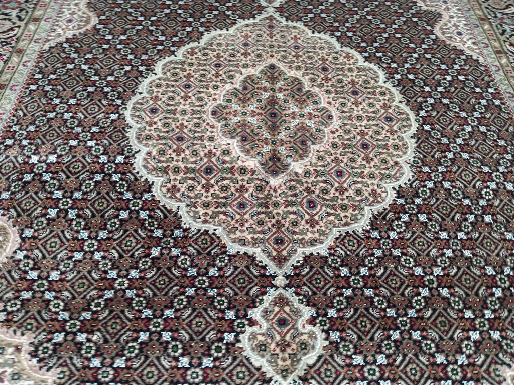 5 x 6.5 Black Tabriz Mahi Wool & Silk Rug 16781