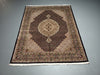 Load image into Gallery viewer, 5 x 6.5 Black Tabriz Mahi Wool &amp; Silk Rug 16781