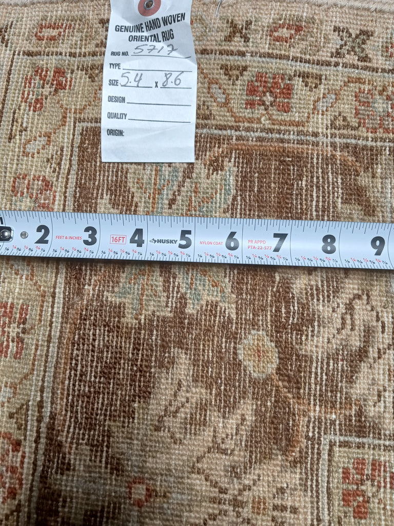 5.4 x 8.6 Natural Quality Jaipour Rug Beige Olive Brown #F-5717