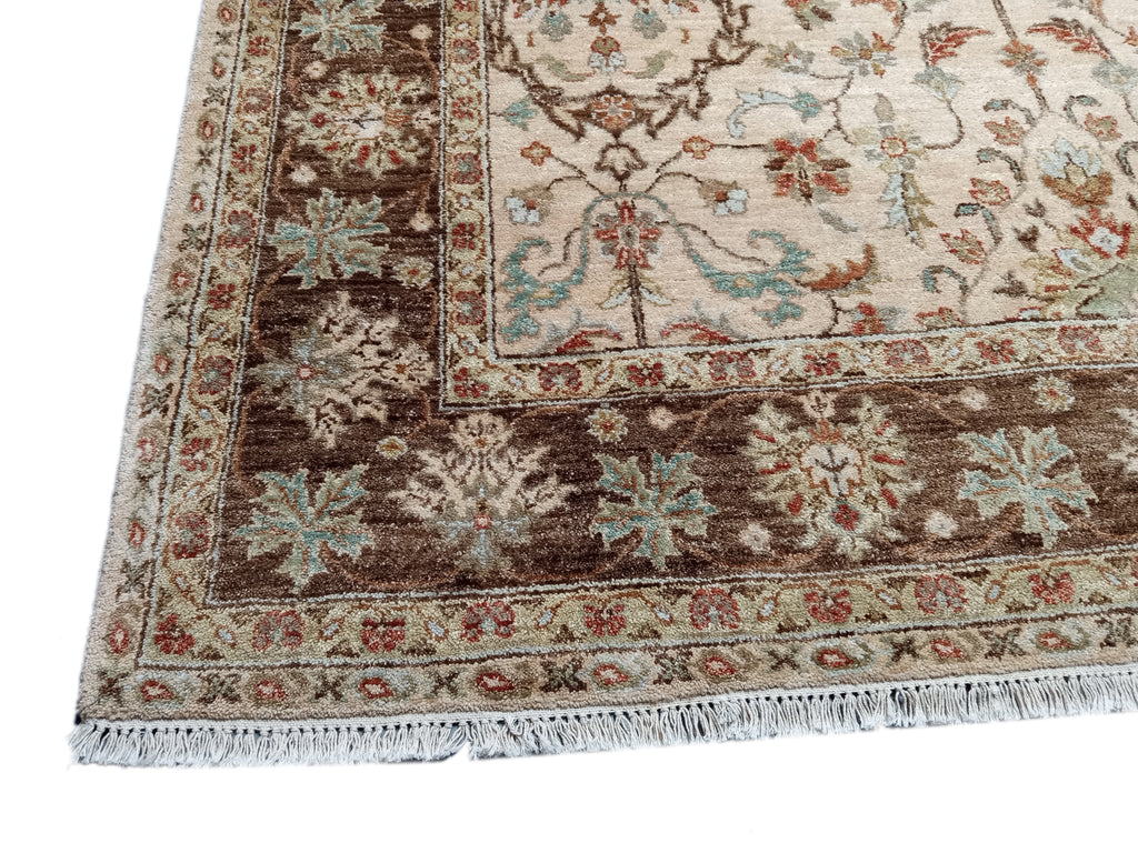 5.4 x 8.6 Natural Quality Jaipour Rug Beige Olive Brown #F-5717