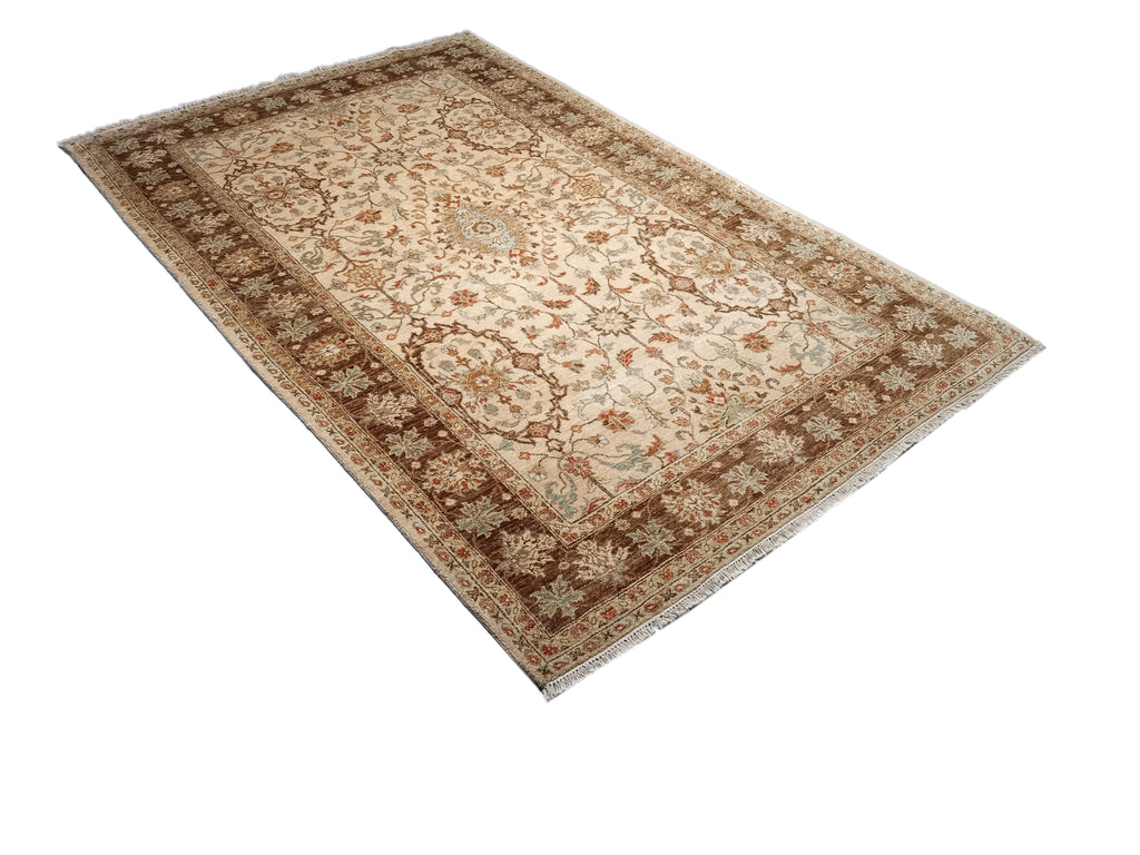 5.4 x 8.6 Natural Quality Jaipour Rug Beige Olive Brown #F-5717