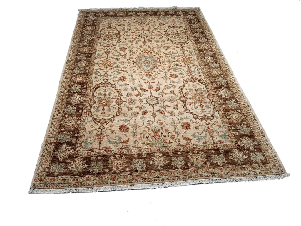 5.4 x 8.6 Natural Quality Jaipour Rug Beige Olive Brown #F-5717