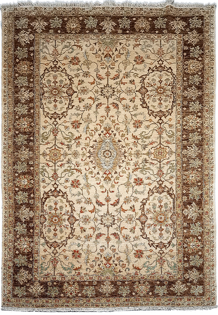 5.4 x 8.6 Natural Quality Jaipour Rug Beige Olive Brown #F-5717