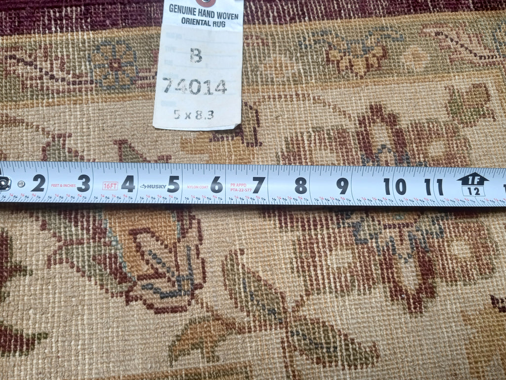 5 x 8.3 Wine Vegetable Dyed Chobi Rug 74014