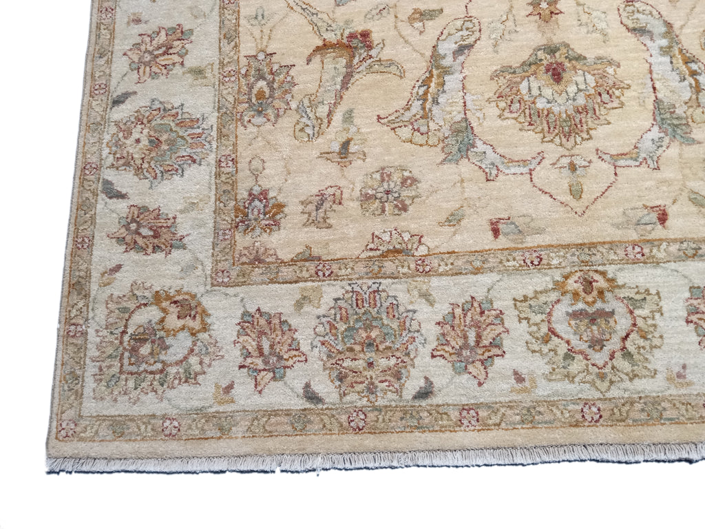 5.1 x 8 Quality Agra Handmade Rug NEUTRAL #F-5770