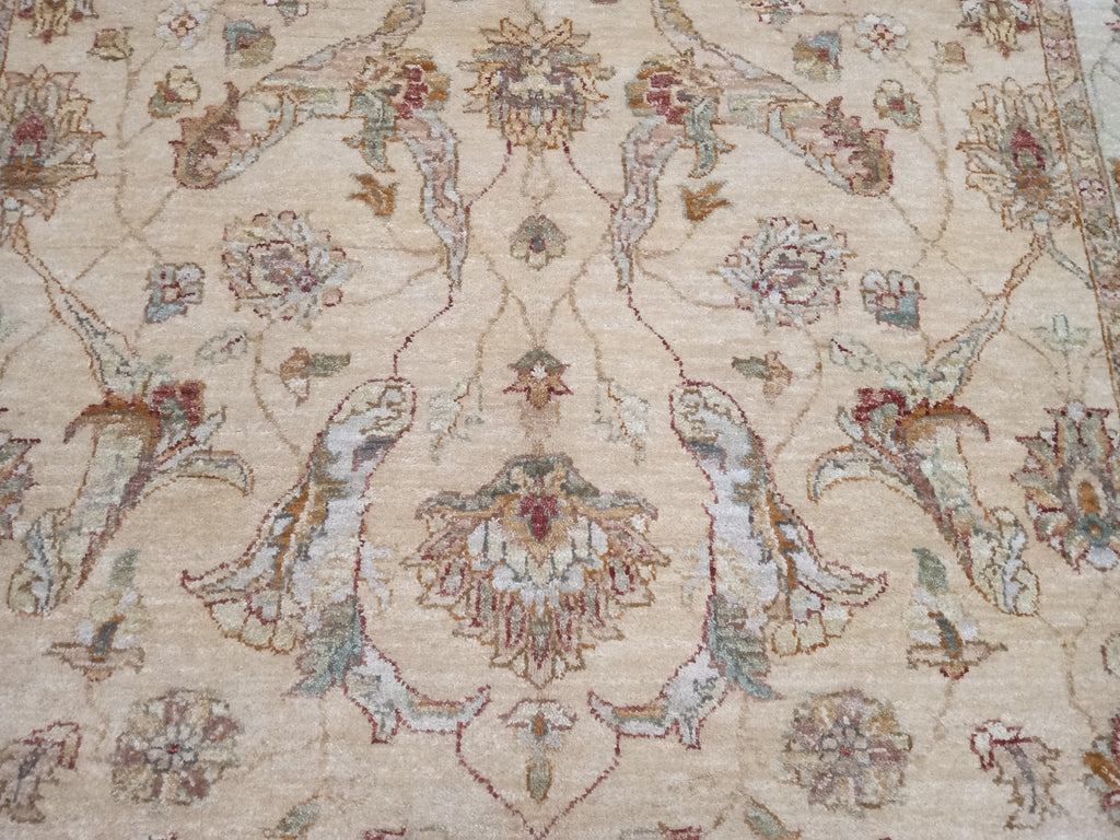 5.1 x 8 Quality Agra Handmade Rug NEUTRAL #F-5770
