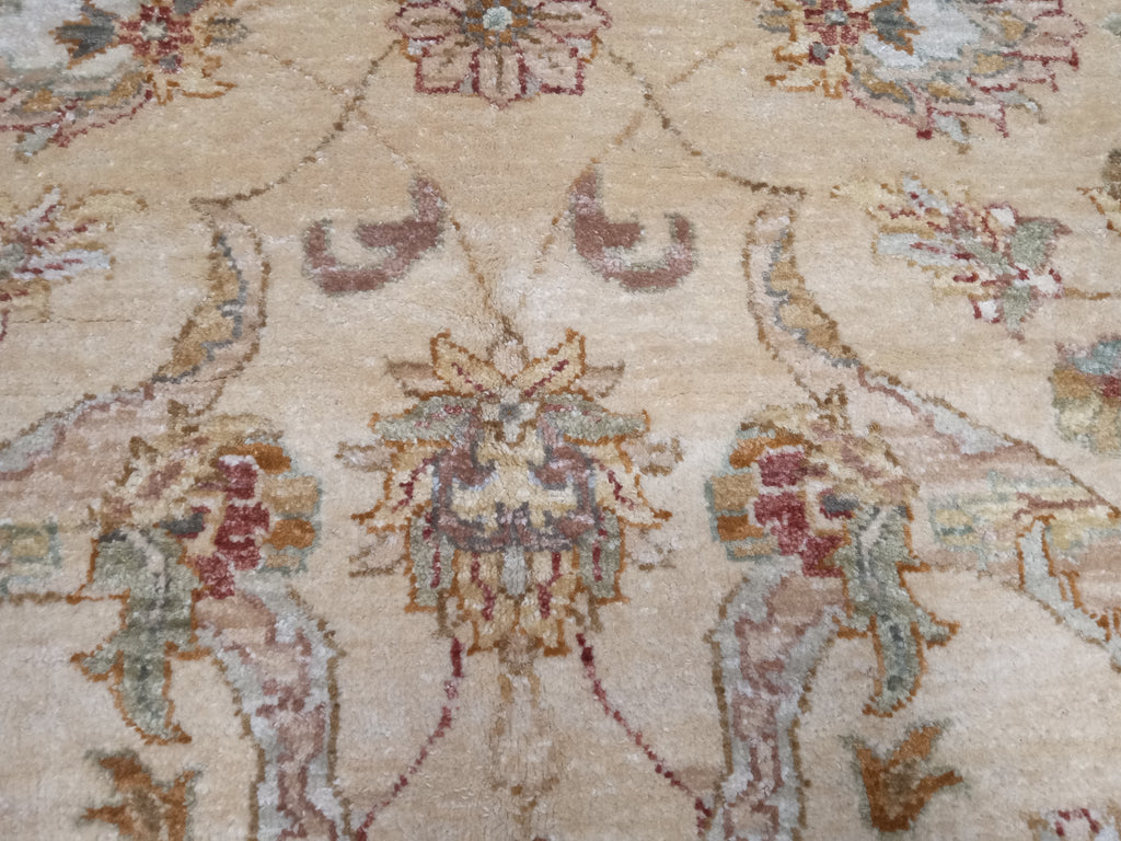 5.1 x 8 Quality Agra Handmade Rug NEUTRAL #F-5770