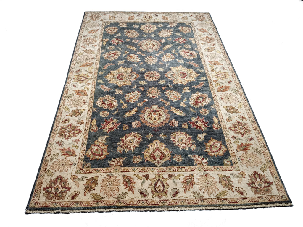 5 x 8 Navy Vegetable Dyed Chobi Rug 74061