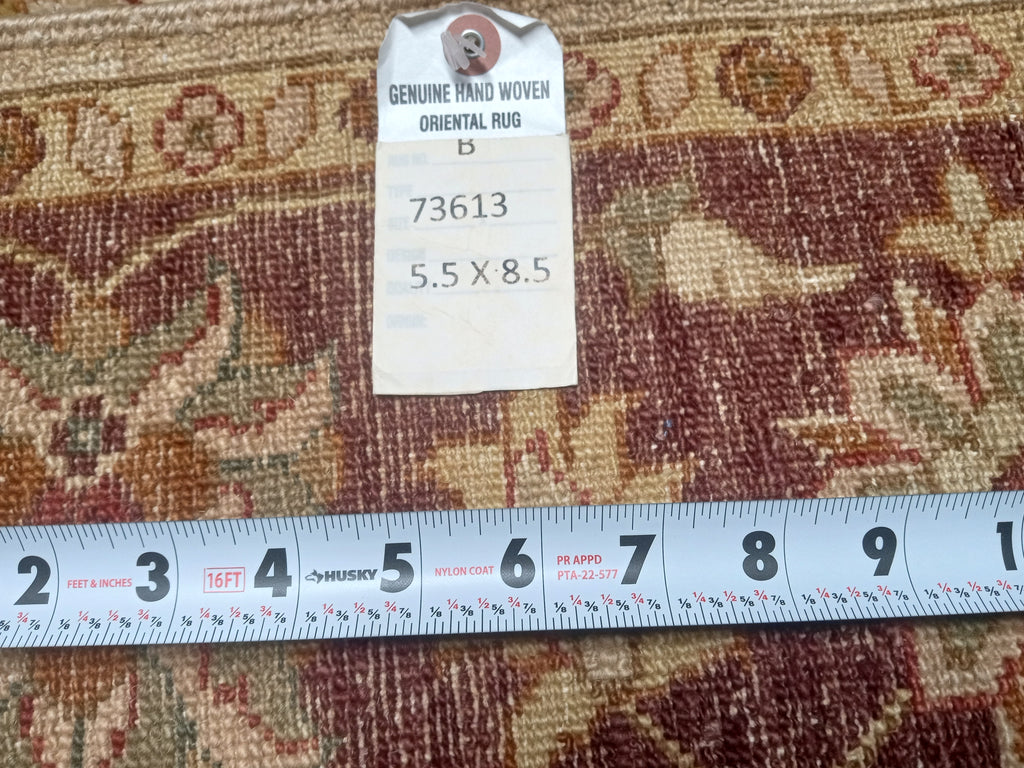 5.5 x 8.5 Creamy Vegetable Dyed Chobi Handmade Rug 73613