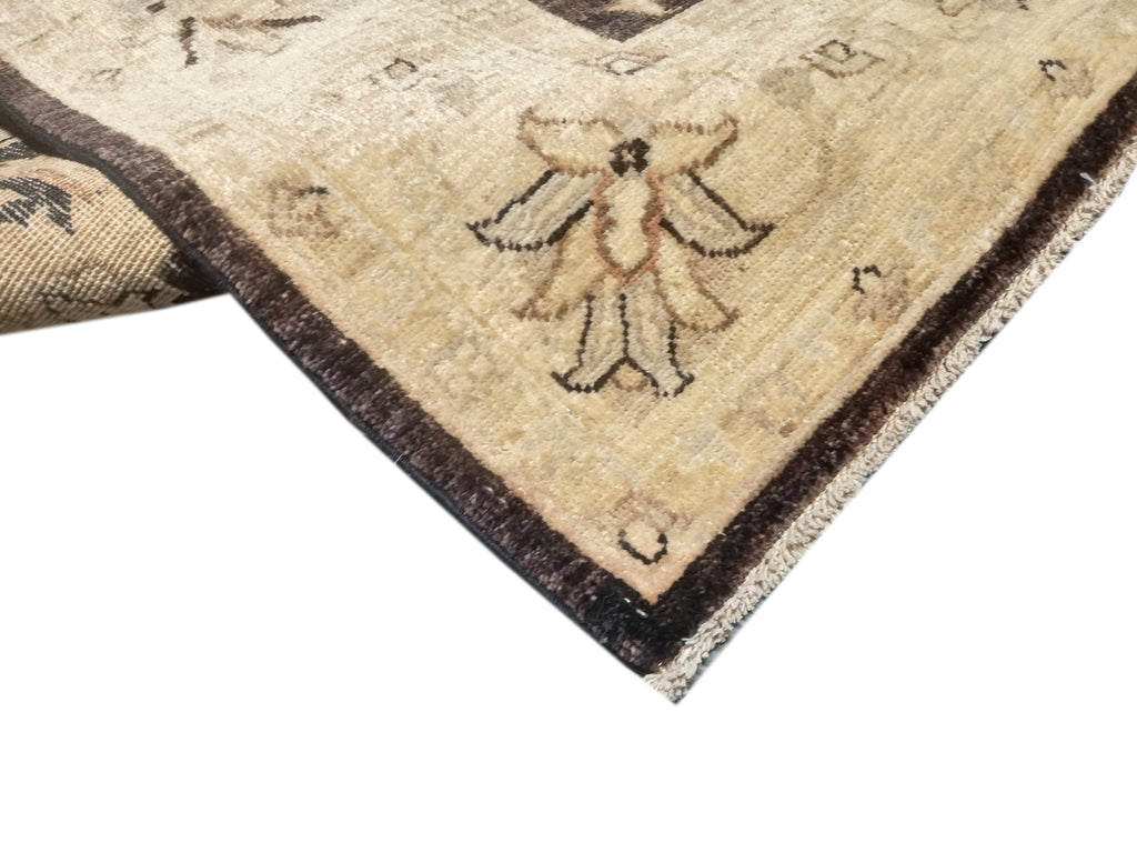 5 x 6.3 BLACK Ziglar Rug Handmade Pakistan NATURAL WOOL #PIX-25370