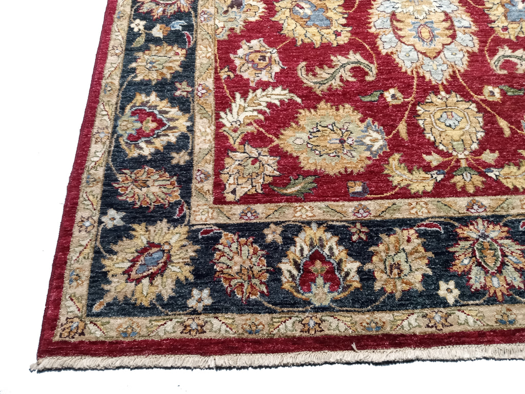 5.3 x 8 New Handmade Organic Wool Vegetable Dyed Chobi Rug #74069