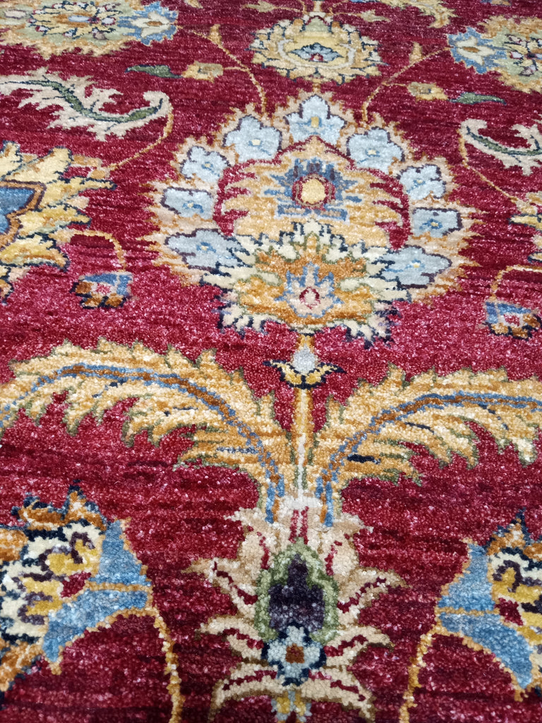 5.3 x 8 New Handmade Organic Wool Vegetable Dyed Chobi Rug #74069