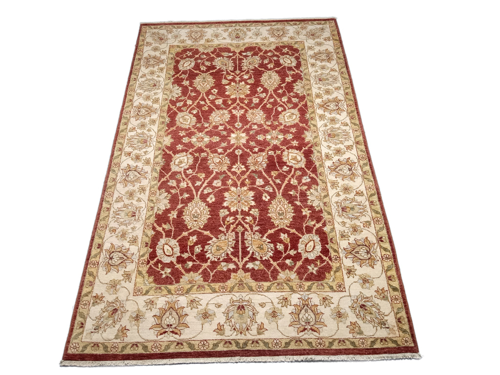 5 x 8 New Vegetable Dyed Chobi Rug Natural Wool 74088