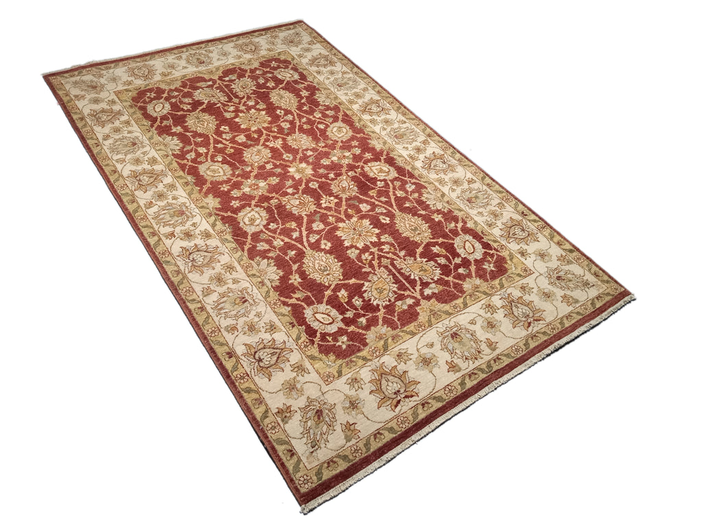 5 x 8 New Vegetable Dyed Chobi Rug Natural Wool 74088