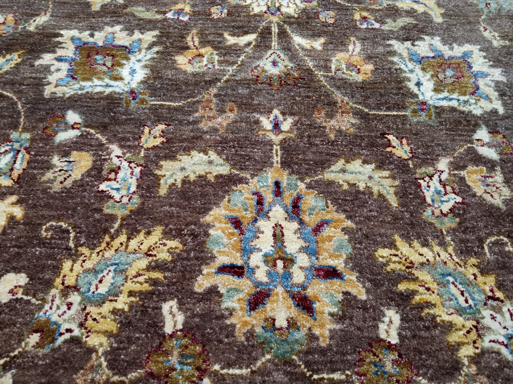 5.5 x 8.6 Chocolate Brown Chobi Peshawar Rug 14815