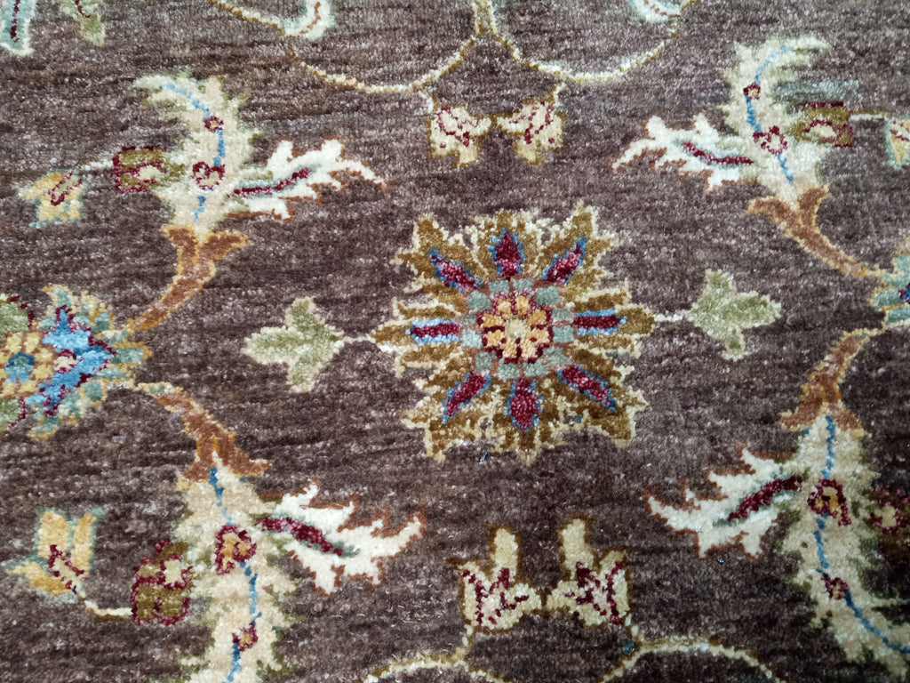 5.5 x 8.6 Chocolate Brown Chobi Peshawar Rug 14815