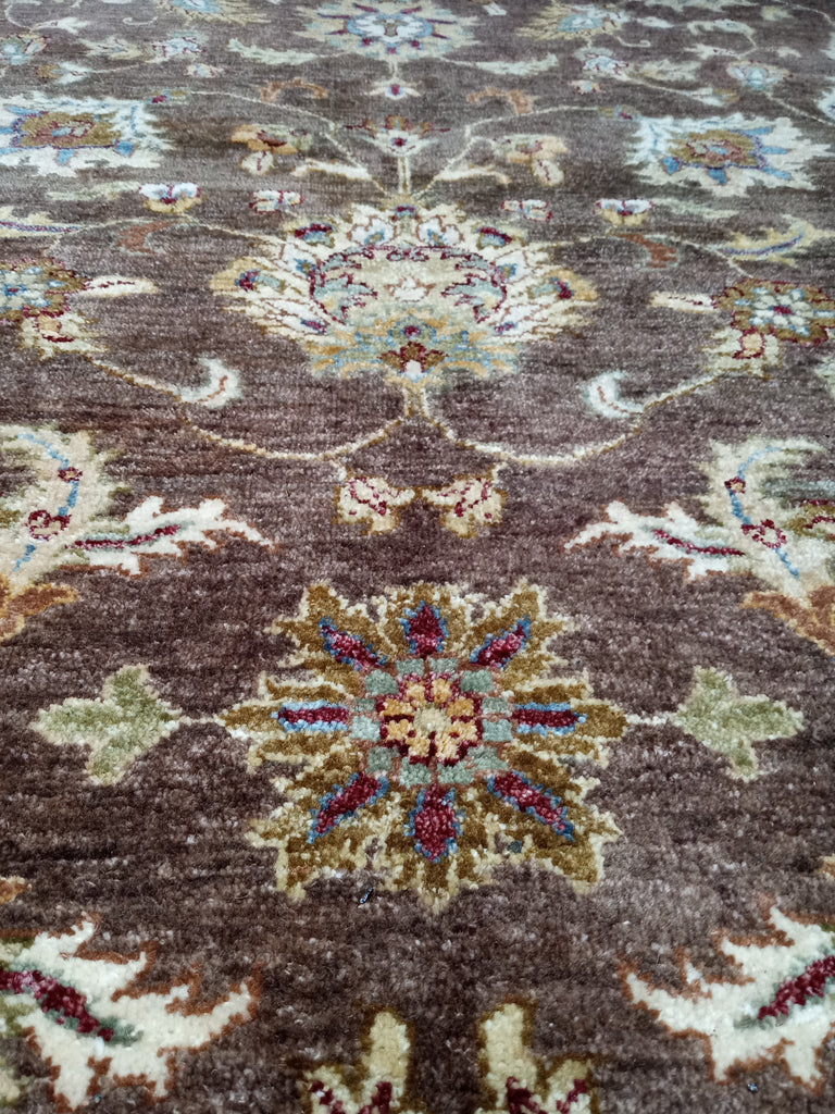 5.5 x 8.6 Chocolate Brown Chobi Peshawar Rug 14815
