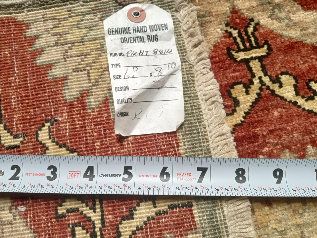 6 x 8.10 Transitional Modern Handmade Natural Ghazni Wool Rug #PIX-HT-8814