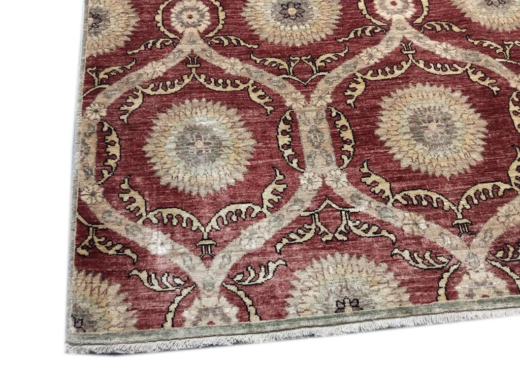 6 x 8.10 Transitional Modern Handmade Natural Ghazni Wool Rug #PIX-HT-8814