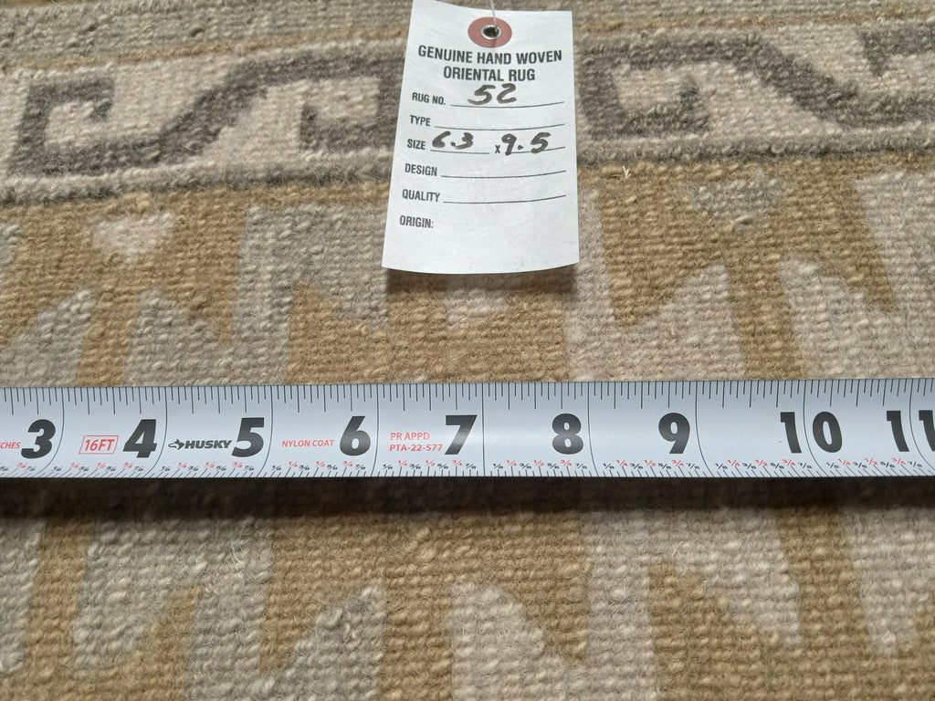 6.3 x 9.5 New Serapi Rug Handmade Wool India NEUTRAL COLORS #R-52