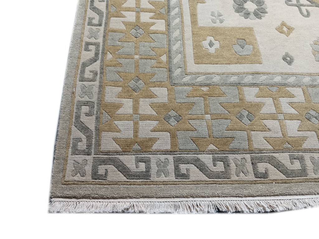 6.3 x 9.5 New Serapi Rug Handmade Wool India NEUTRAL COLORS #R-52