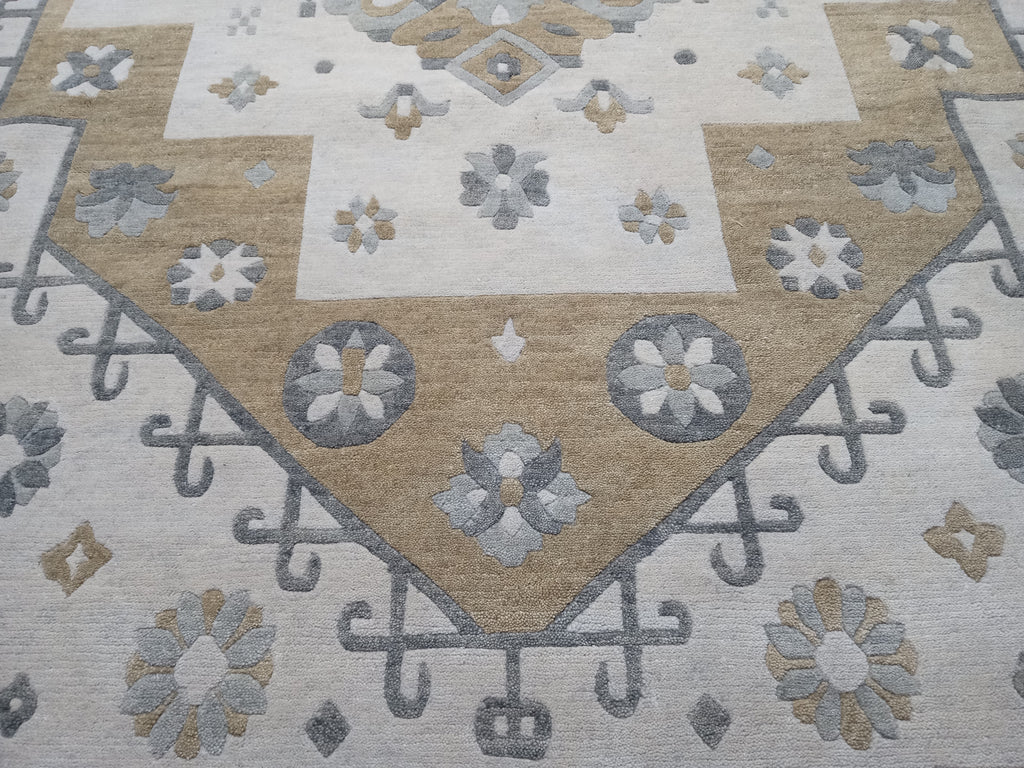 6.3 x 9.5 New Serapi Rug Handmade Wool India NEUTRAL COLORS #R-52