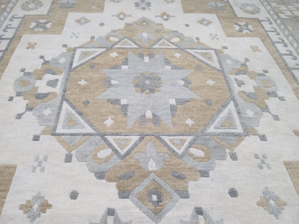 6.3 x 9.5 New Serapi Rug Handmade Wool India NEUTRAL COLORS #R-52