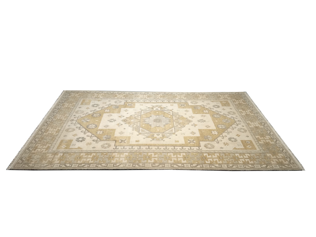 6.3 x 9.5 New Serapi Rug Handmade Wool India NEUTRAL COLORS #R-52