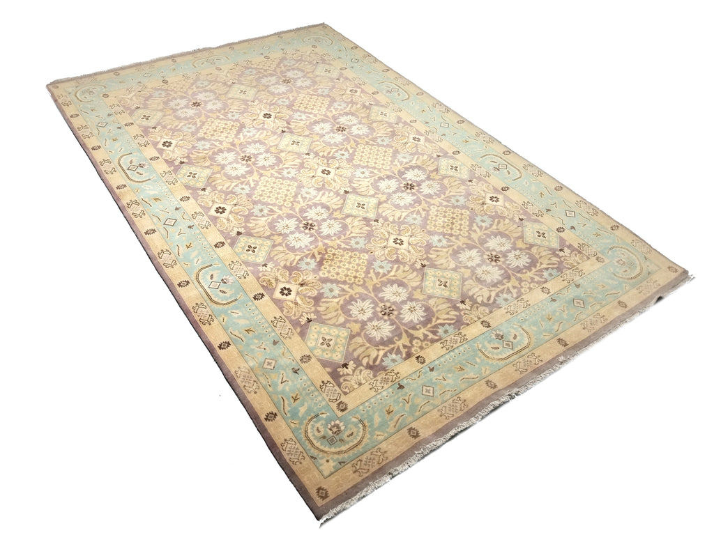 6' x 9' Handmade Agra Rug Natural Wool Vegie Dye #D-11
