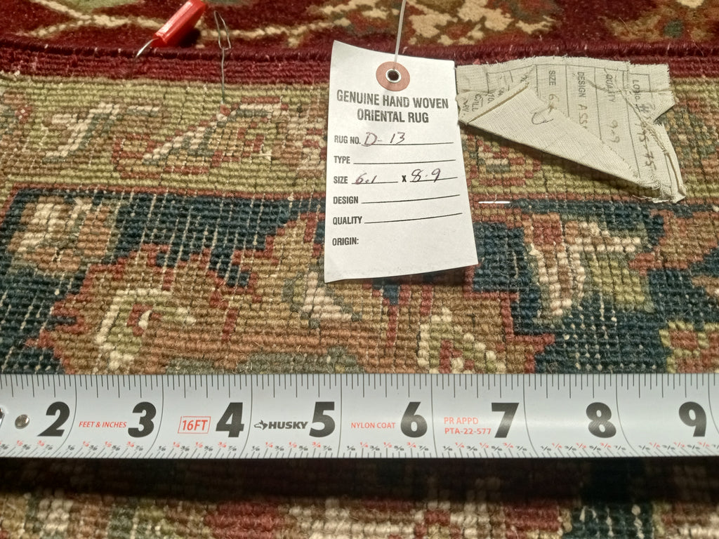 6' x 9' Burgundy Black, Quality Handmade Jaipur Rug #D-13