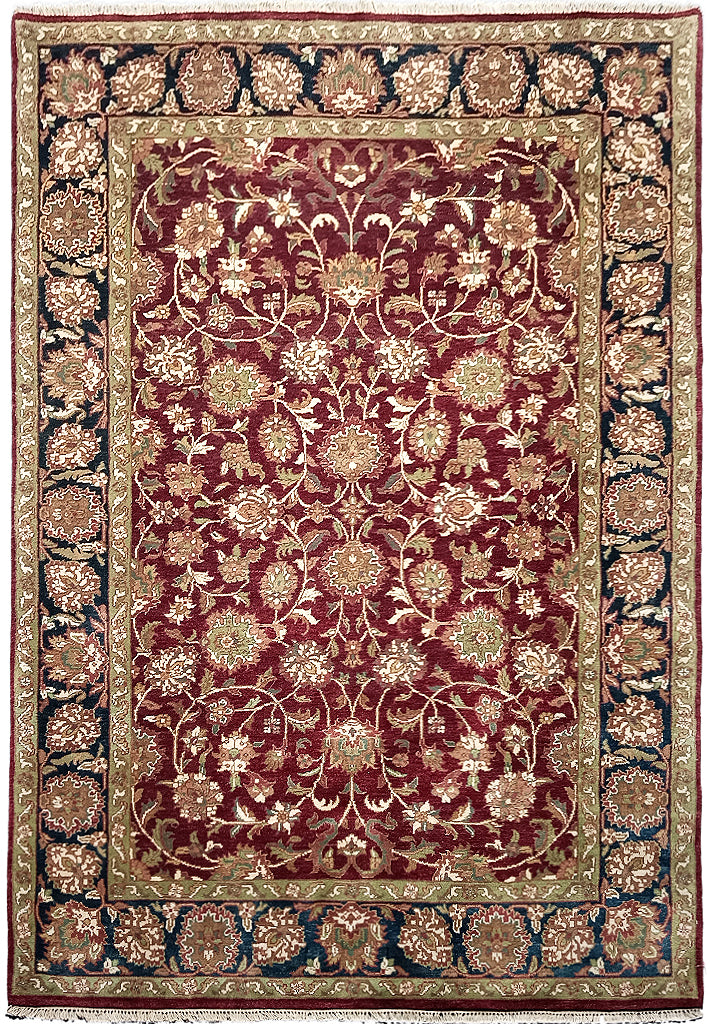 6' x 9' Burgundy Black, Quality Handmade Jaipur Rug #D-13