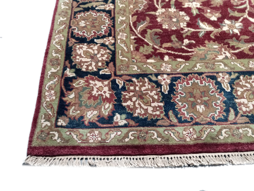 6' x 9' Burgundy Black, Quality Handmade Jaipur Rug #D-13